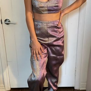 2 piece set. Pants and crop top.